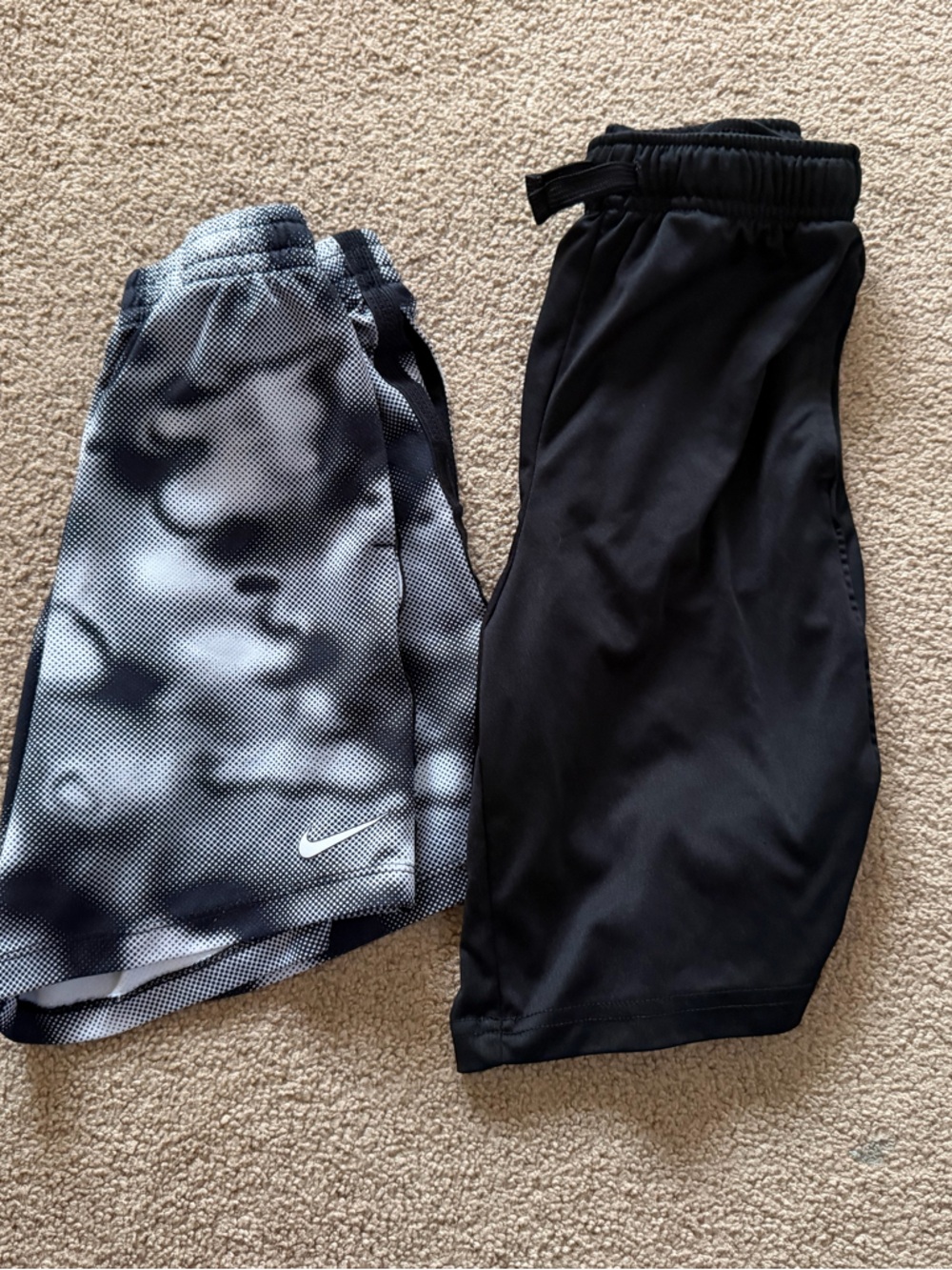 Nike Kids Black and Gray Patterned Athletic Shorts